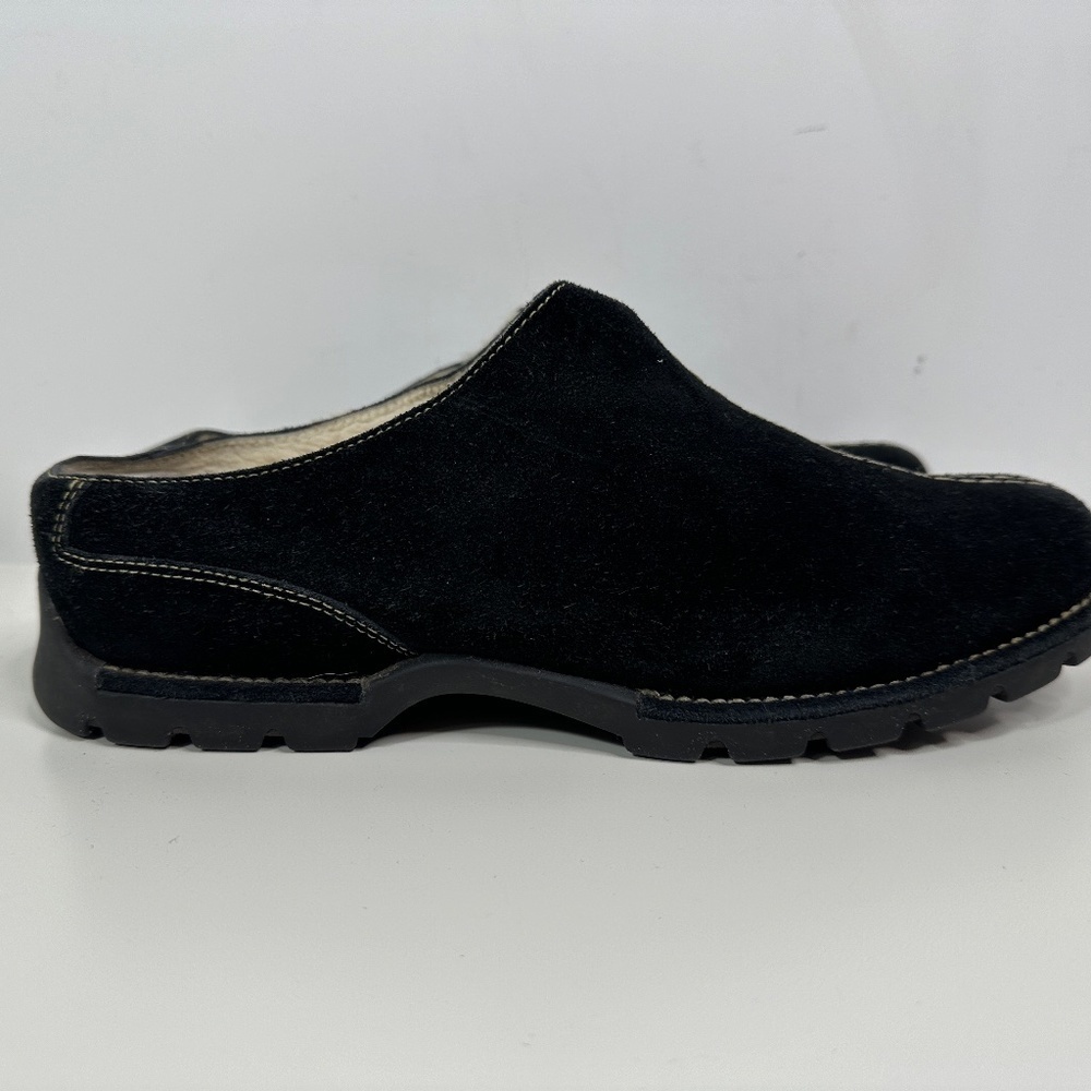 Cole Haan Women's Shoe Size 10B Suede Mule Clogs Faux Fur-Lined Black - Picture 3 of 14